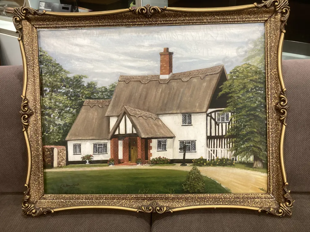 Original Artwork By B LG Bowerbank 'English Cottage' Gilt Framed Image 1++