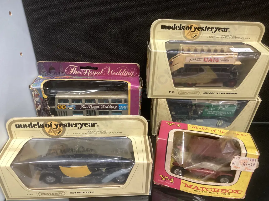Vintage Matchbox Models of Yesteryear Boxed x 4 with The Royal Wedding 1981 Commemorative Bus Image 1++
