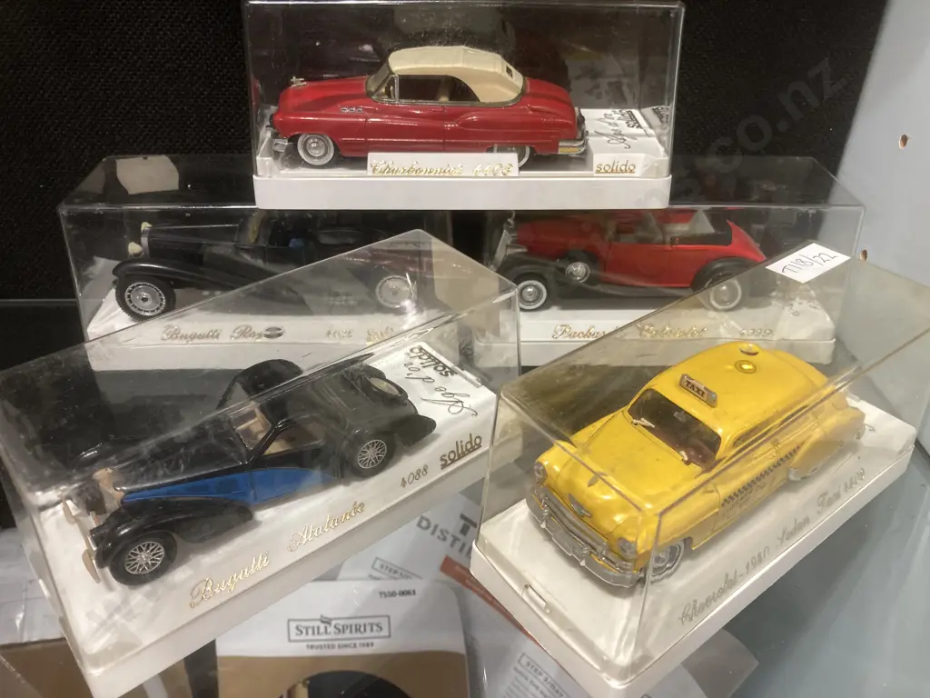 Collection of Vintage Diecast Age D'or Solido Boxed Model Cars x 5 Image 1++