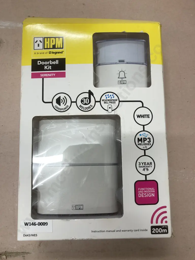 HPM Door Bell Kit - Serenity New In Box Image 1++