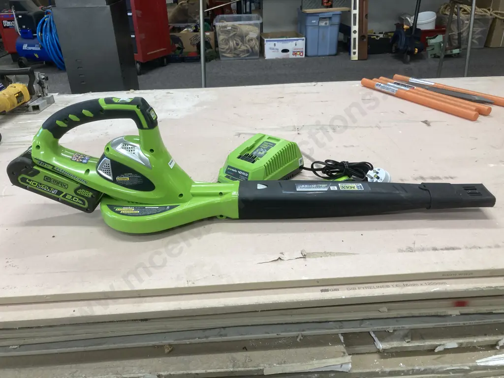 Greenworks Cordless Garden Blower With A 2.0Ah Battery & 40V Charger Image 1++