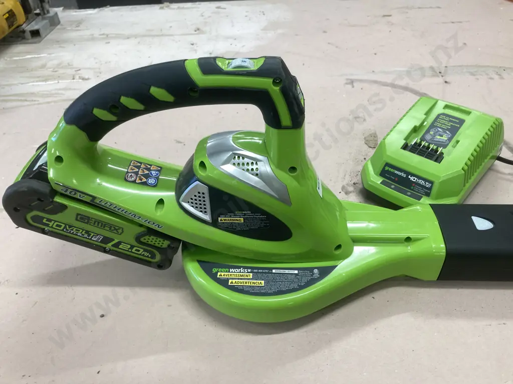 Greenworks Cordless Garden Blower With A 2.0Ah Battery & 40V Charger Image 1++
