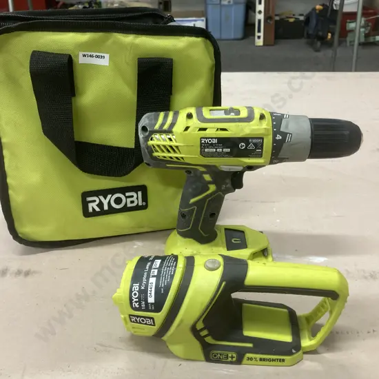 Ryobi 18V Drill Driver Skin, Model R18DDP2, Krypton Lamp Skin (Damaged) With Carry Bag