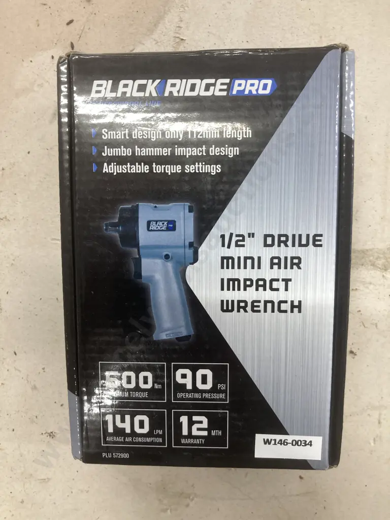 Black Ridge Pro 1/2" Drive Mini Air Impact Wrench New In Box Image 1++