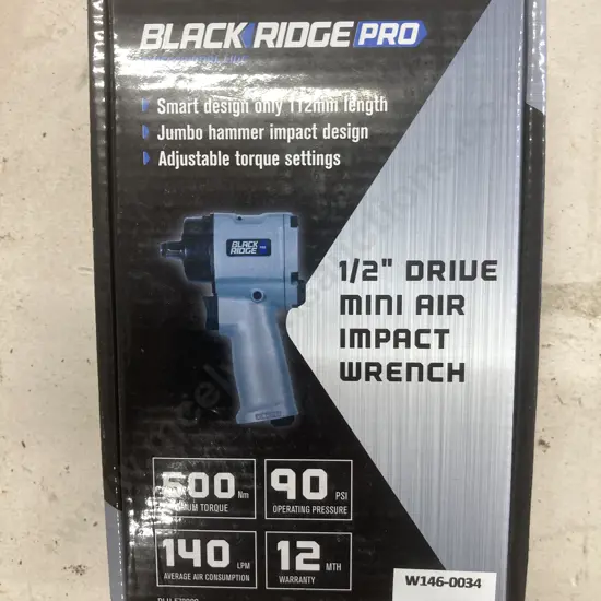 Black Ridge Pro 1/2" Drive Mini Air Impact Wrench New In Box