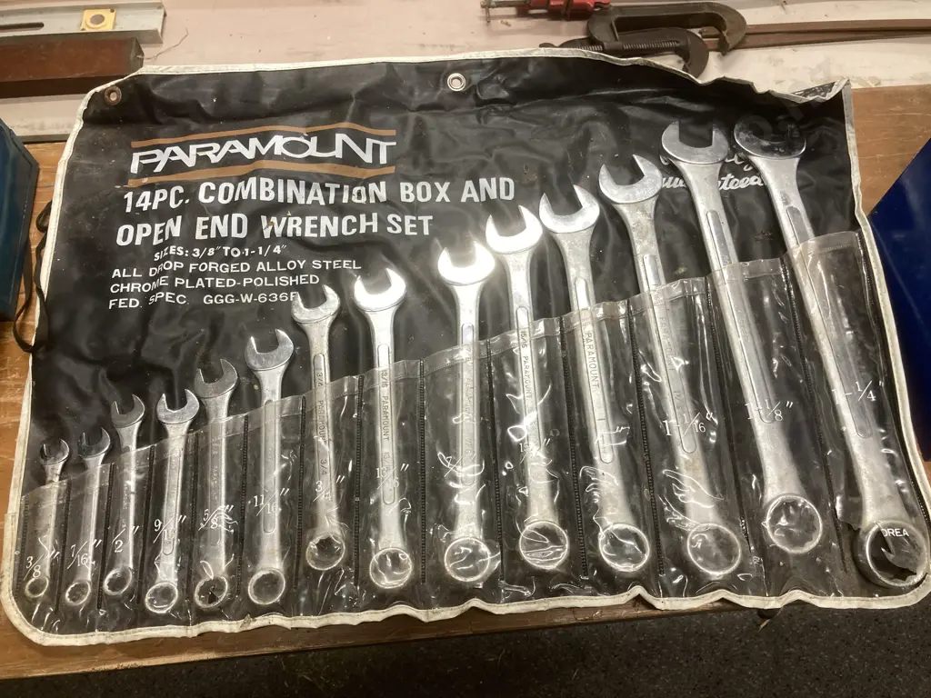 Paramount 14 Pc. Combination Box & Open End Wrench Set, 3/8" to 1-1/4" Image 1++