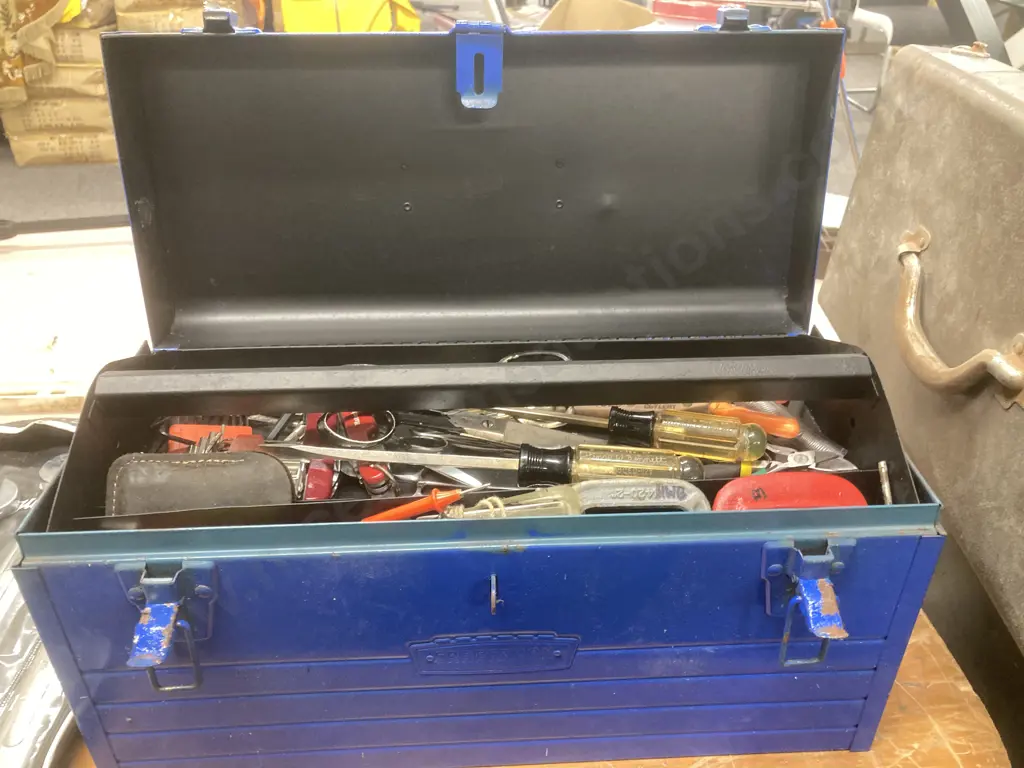 Blue Steel Toolbox & Selection of Tools Image 1++
