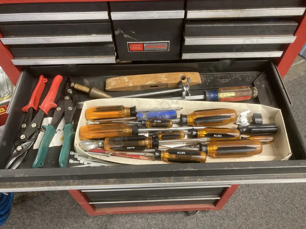 Sears Craftsman 10 Drawer Toolbox With a 5 Drawer Roller Cabinet, With Keys &  Selection of Tools Image 1++