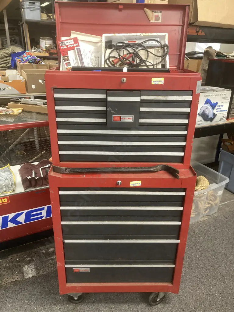 Sears Craftsman 10 Drawer Toolbox With a 5 Drawer Roller Cabinet, With Keys &  Selection of Tools Image 1++
