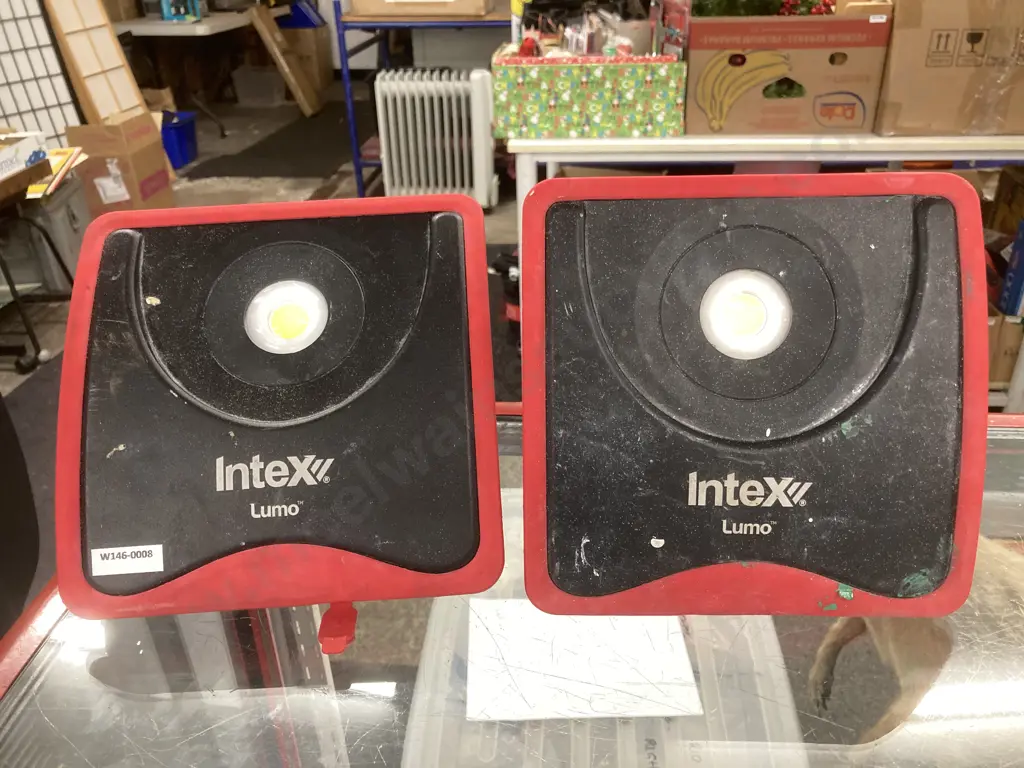 Pair of Intex Lumo Rechargeable LED Worklights, SLB20 Image 1++