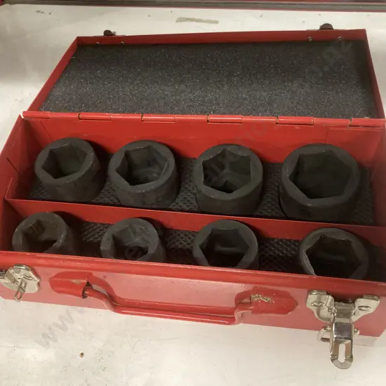 The ToolShed 3/4" Drive 8Pc. Impact Socket Set In Steel Case, Cr-Mo 26mm to 38mm