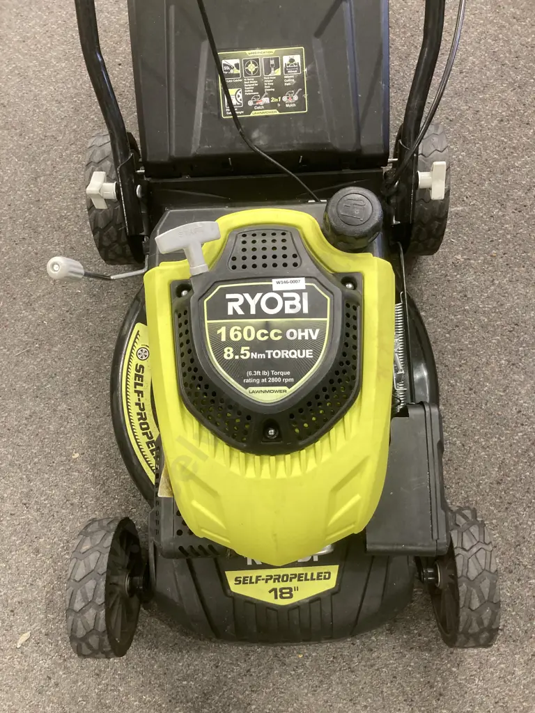 Lawnmower With Catcher, Ryobi 18", 160cc, Self Propelled (af) Image 1++