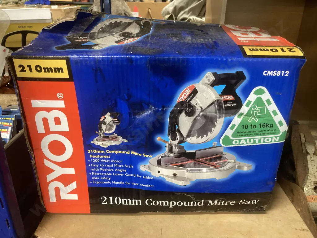 Ryobi 210mm Compound Mitre Saw, New In Box Image 1++