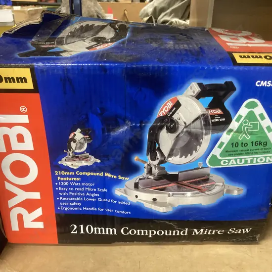 Ryobi 210mm Compound Mitre Saw, New In Box