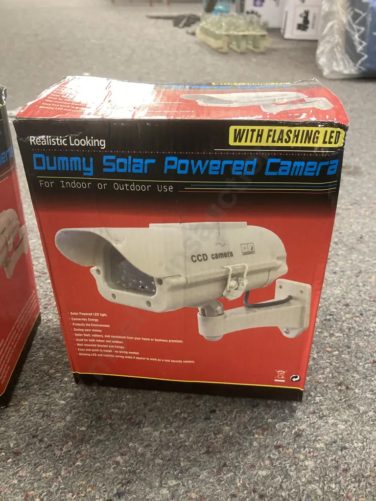 Kiwi Garden Petrol Line Trimmer & Pair of Dummy Solar Powered Cameras Image 1++