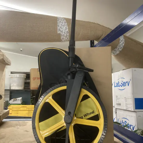 New 12" Measuring Wheel with Carry Bag, 320mm Dia wheel with stand, records up to 9999m, folds down to 510mm