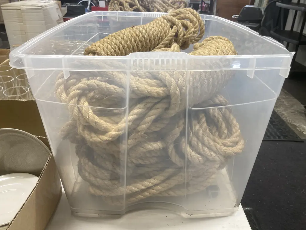 Clear Bin of Eight Ropes Image 1++