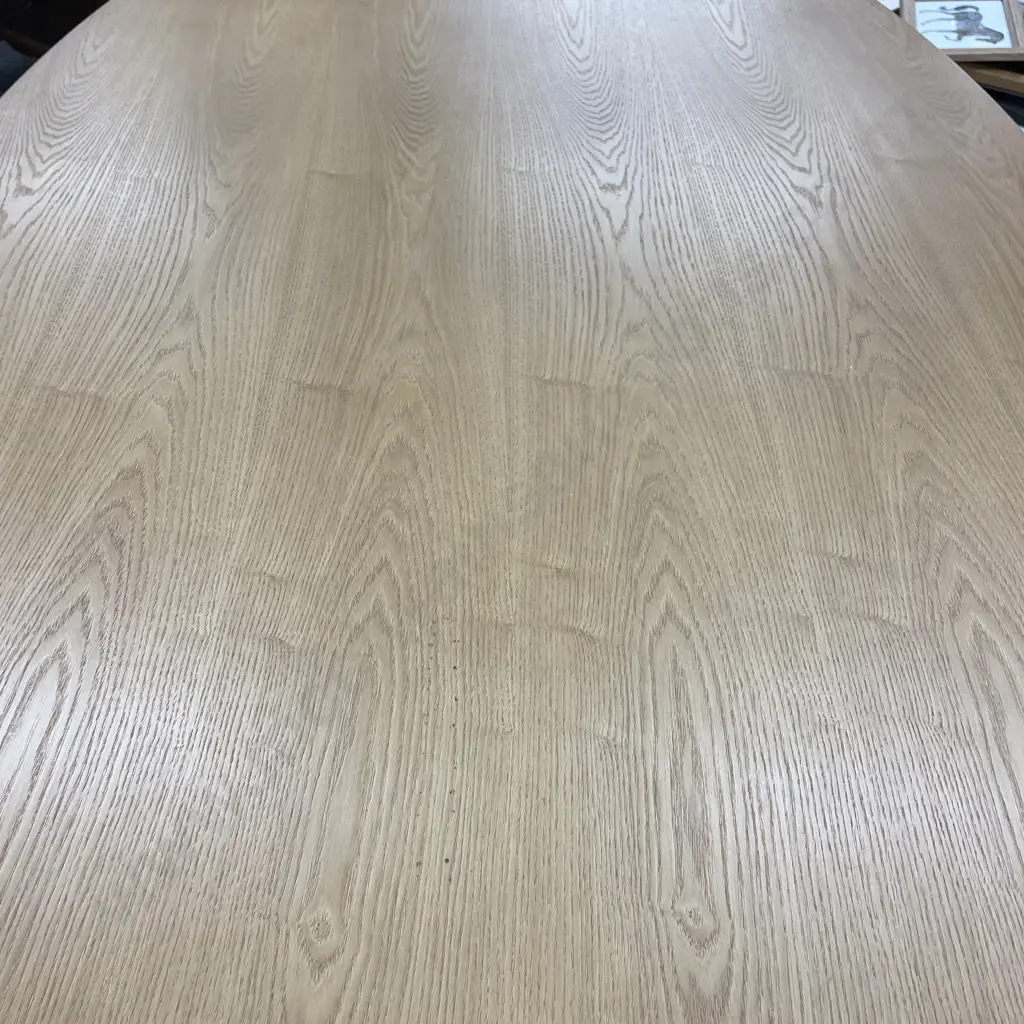 Solid Oak Dining Table. Oval Top 180 x 100cm. H76cm. Double Cross Base. Image 1++