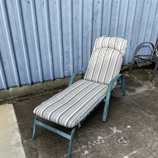 Outdoor Reclining Lounger with padded squabs