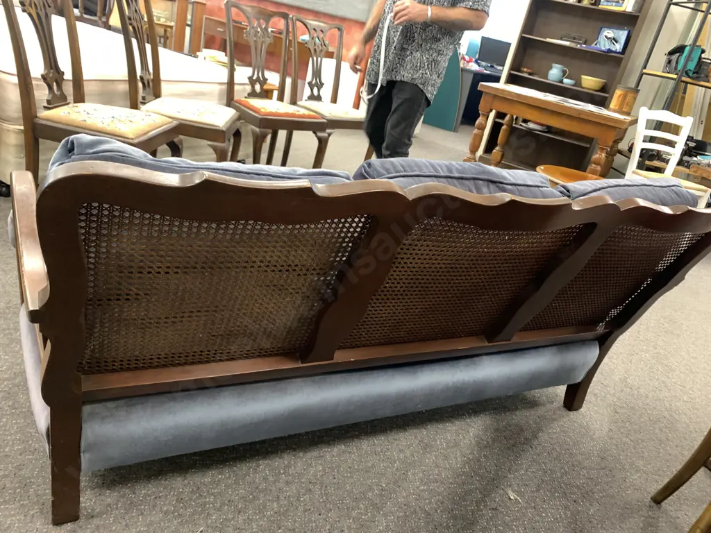 Bergere Cane Filled Lounge Suite. 3 Seater and 2 chairs Image 1++
