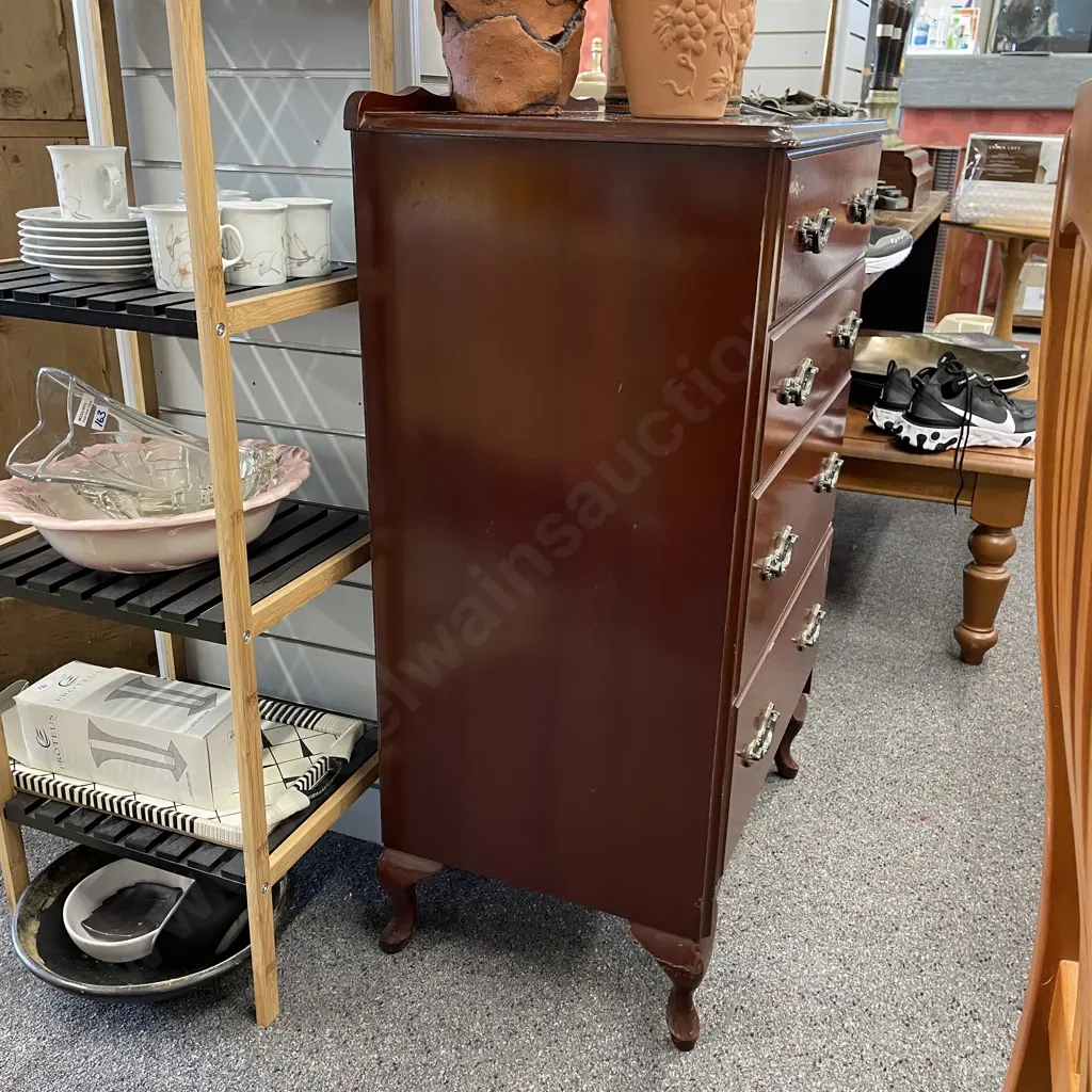 Vintage Laloli Tallboy. 4 drawer, metal handles. H100 W61 D41cm Image 1++
