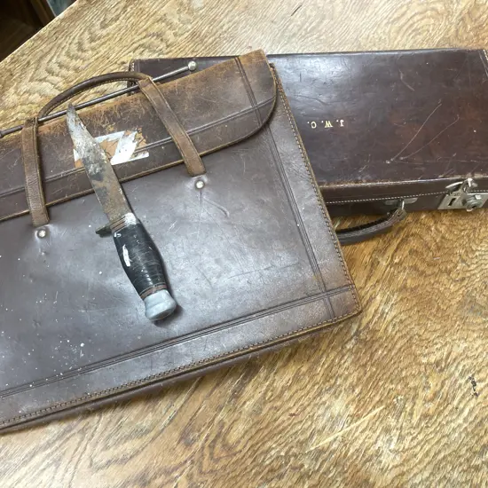 Leather Freemasons Satchel (AF), Vintage Leather Satchel &  Knife