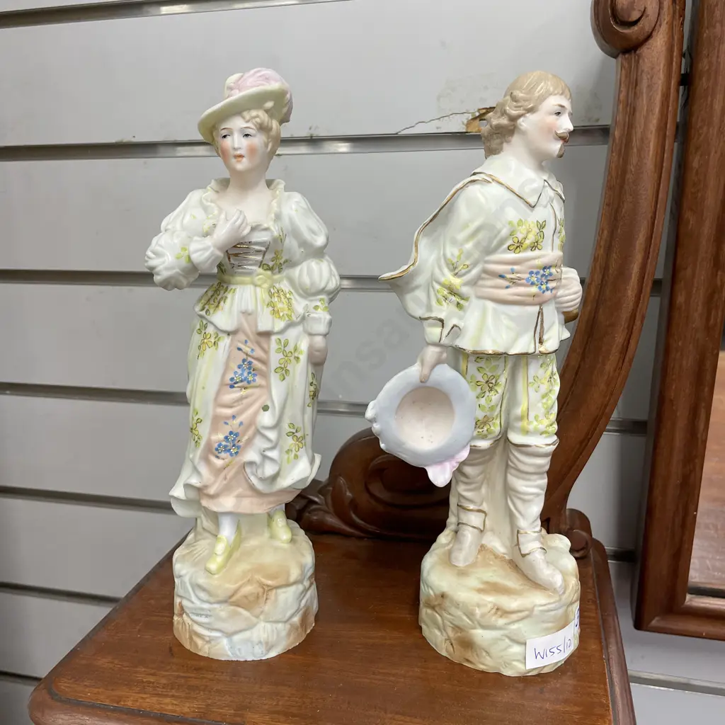 Continental Figurines of Gainsborough Style man and lady Image 1++