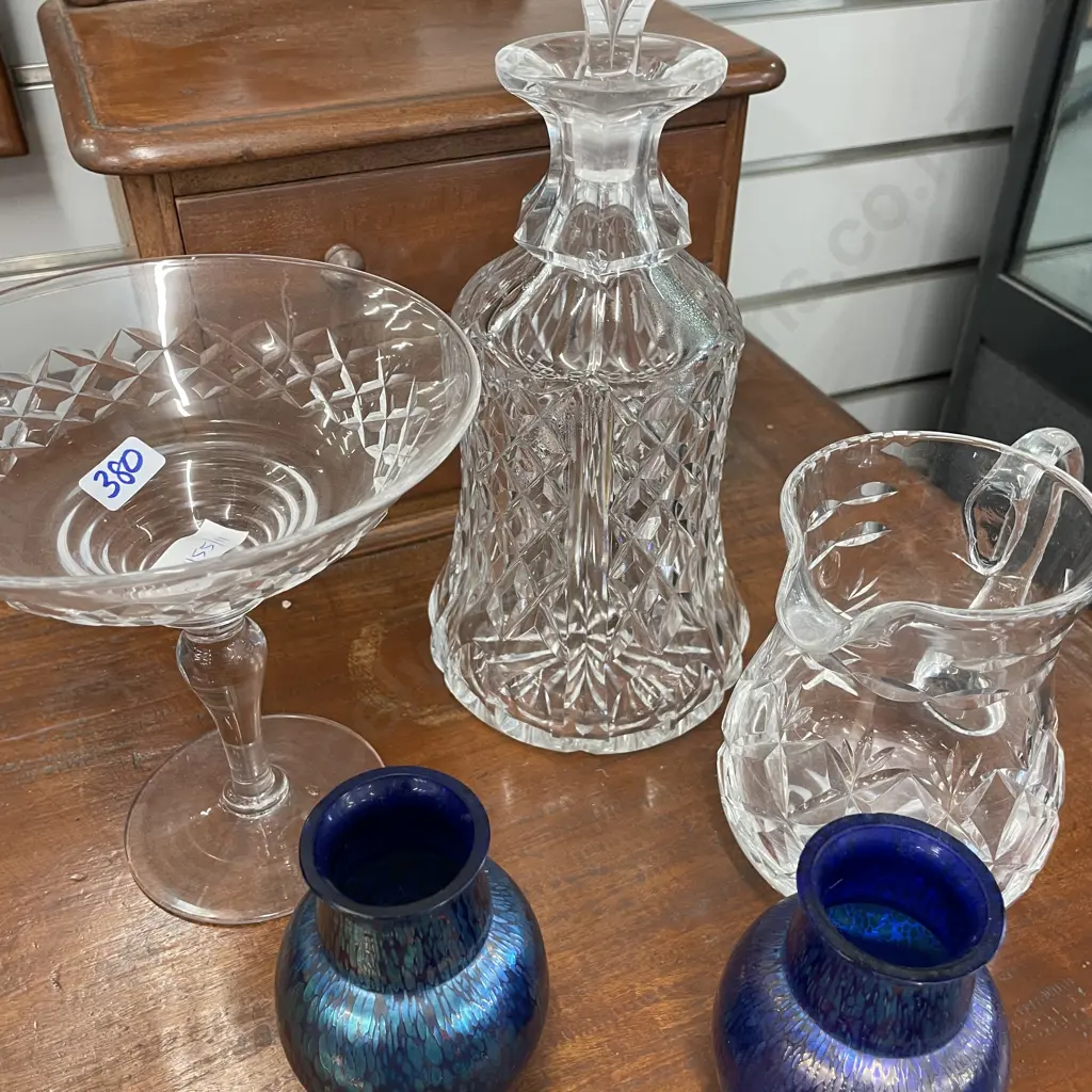 Assorted Vintage Crystal with pair of art glass vases Image 1++