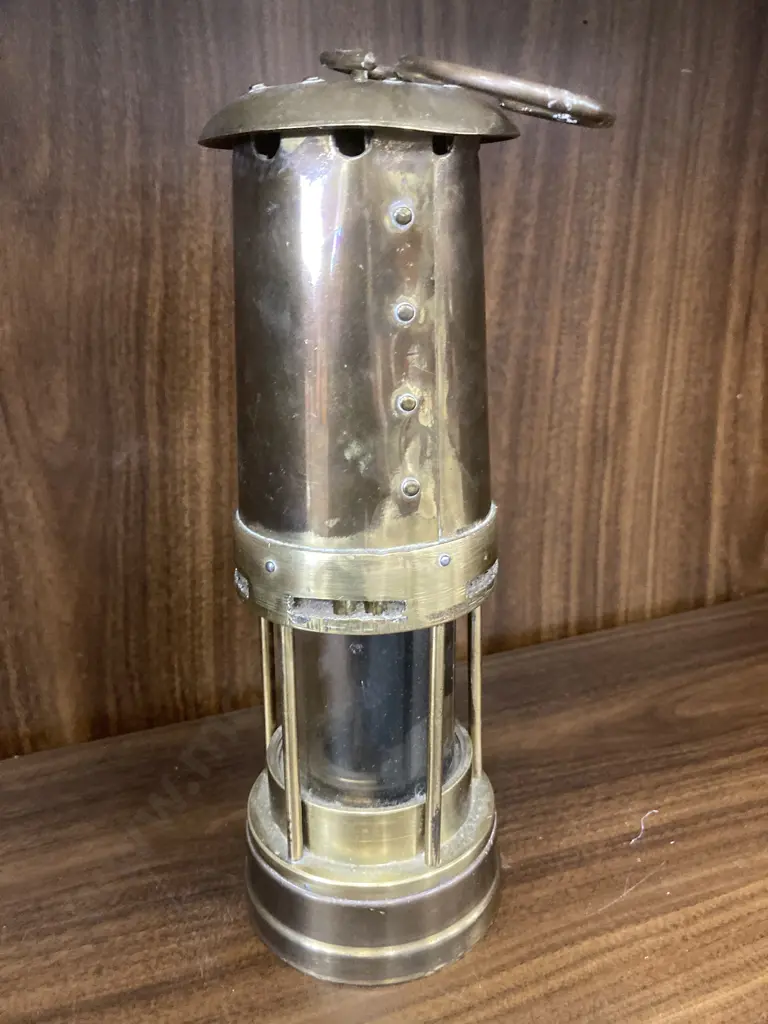 Vintage Thomas & Williams Brass Miners Lamp, H26cm Image 1++