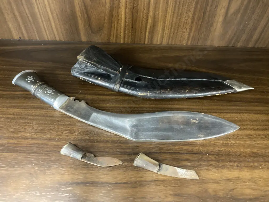 Vintage Gurkha Kukri With Scabbard, Chakmak & Karda Image 1++