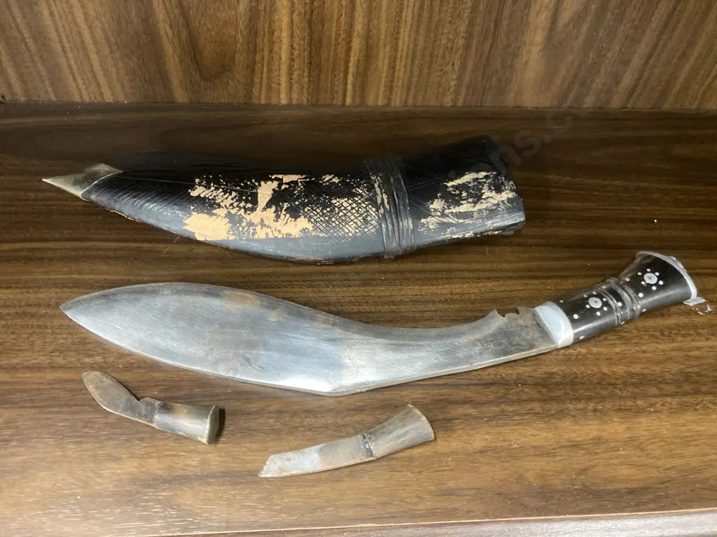Vintage Gurkha Kukri With Scabbard, Chakmak & Karda Image 1++