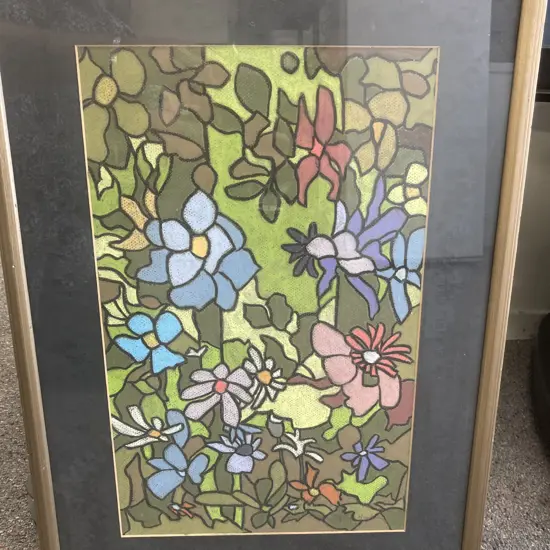 Original Pastel Artwork by Marge Martin Titled 'Floral Pantasy',  62 x 44cm