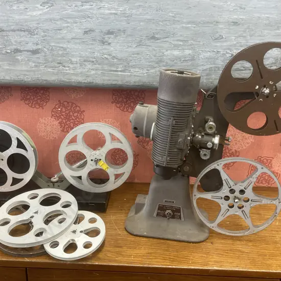Vintage 1930s Cine Projector- Bell & Howell Gaumont Model 606 Metal 8mm