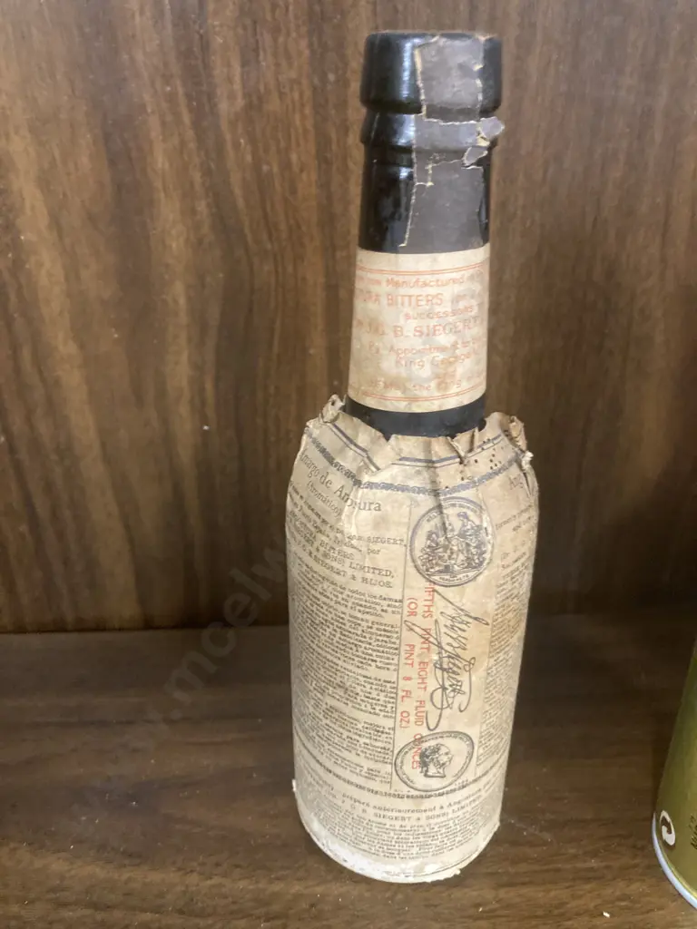 Vintage Angostura Aromatic Bitters 8 Fl Oz (Sealed) With A Selection Of Collectable Drinks Cans & Tonica Bottle Image 1++