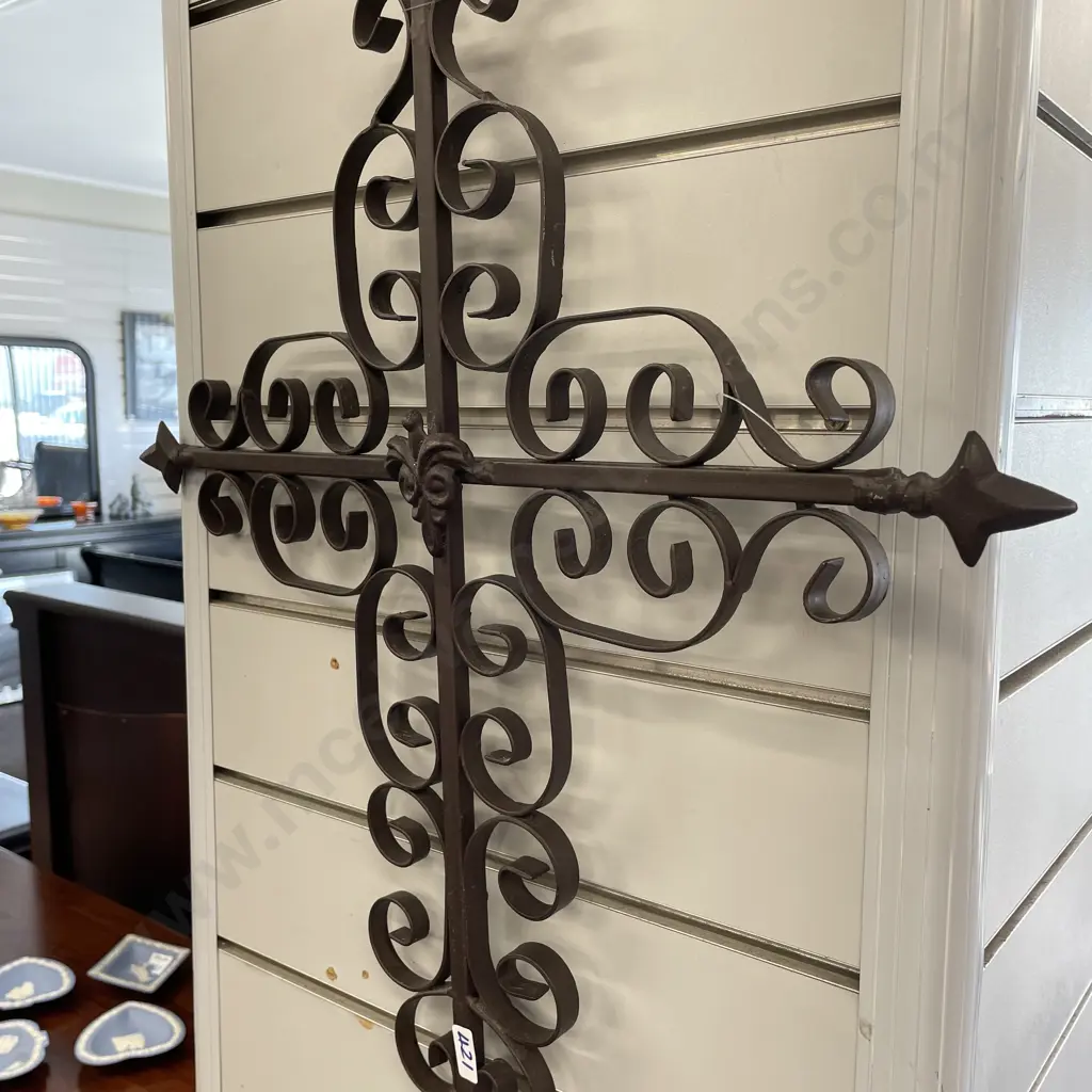 Decorative Wrought Cross H67cm, W50cm Image 1++