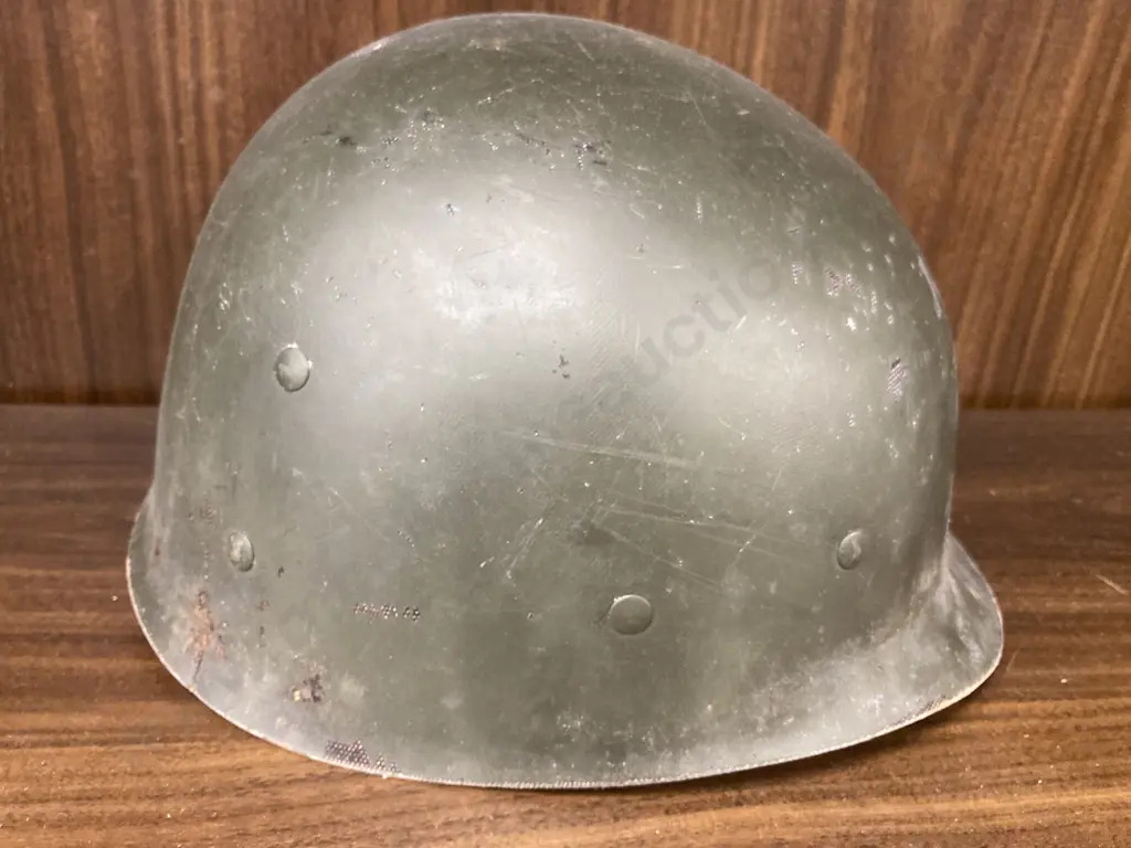 Vintage WWII US Army Military M1 Fiberglass Helmet With Liner Image 1++