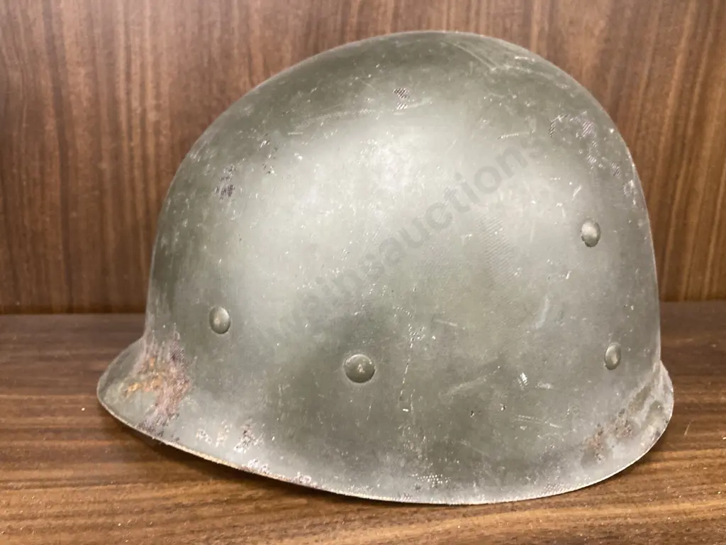 Vintage WWII US Army Military M1 Fiberglass Helmet With Liner Image 1++