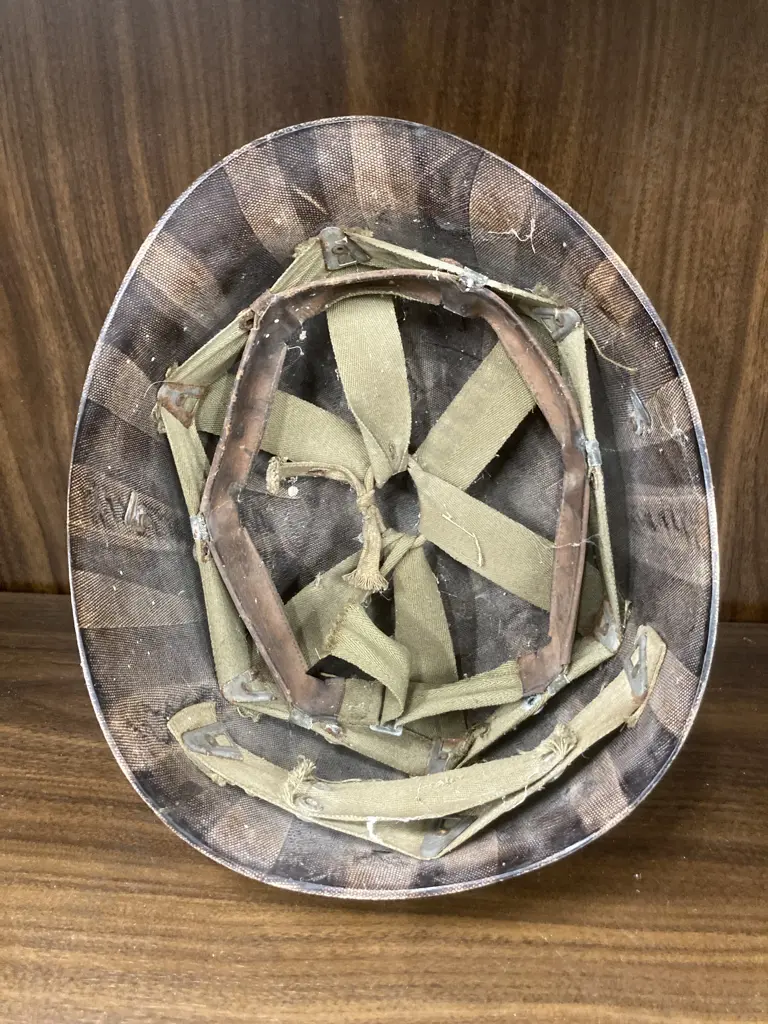 Vintage WWII US Army Military M1 Fiberglass Helmet With Liner Image 1++