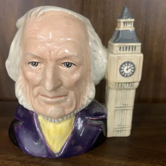 Royal Doulton Character Toby Jug 'John Doulton Big Ben 2 O'Clock' Collectors Club D6656, 11 x 12cm