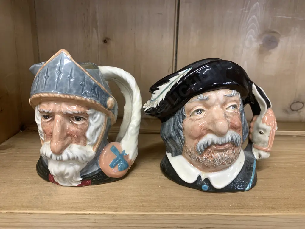 Pair of Royal Doulton Character Toby Jugs 'Don Quixote' & 'Sancho Panca' 10cm Image 1++