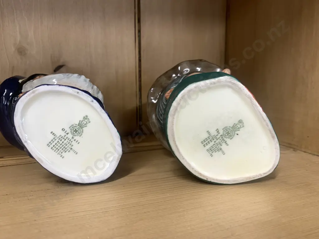 Pair of Royal Doulton Character Toby Jugs 'The Poacher' & 'Old Salt' 10cm Image 1++