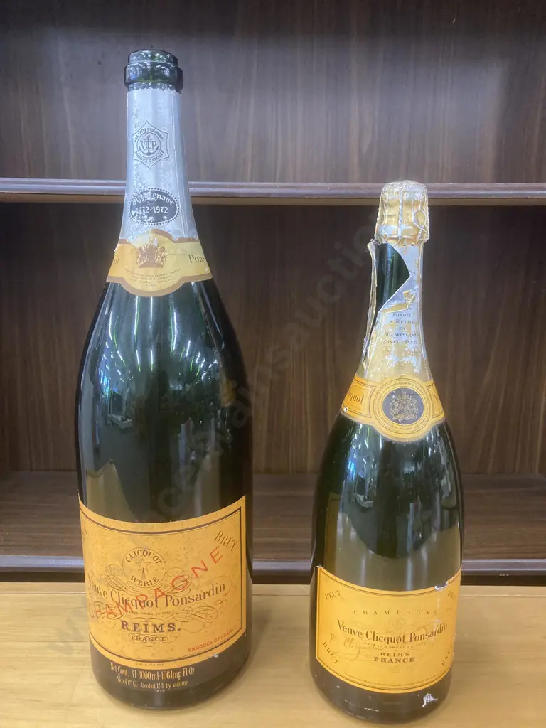 Vintage Veuve Clicquot Bottles, H48 & 39cm Image 1++