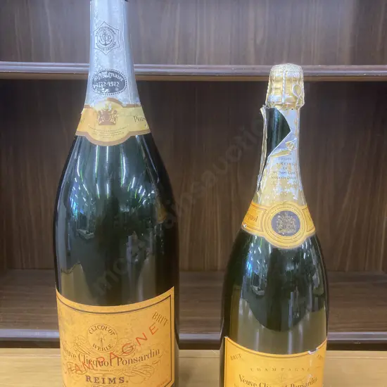 Vintage Veuve Clicquot Bottles, H48 & 39cm