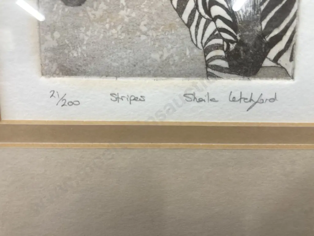 Framed Artwork Titled 'Stripes' Signed Sheila Letchford  Limited Edition21/200 Image 1++