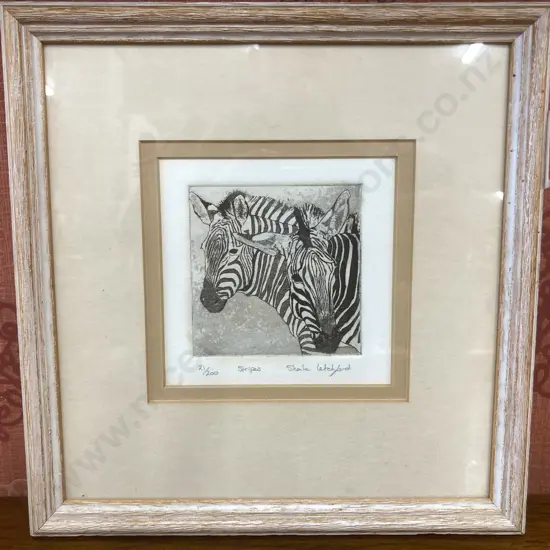 Framed Artwork Titled 'Stripes' Signed Sheila Letchford  Limited Edition21/200