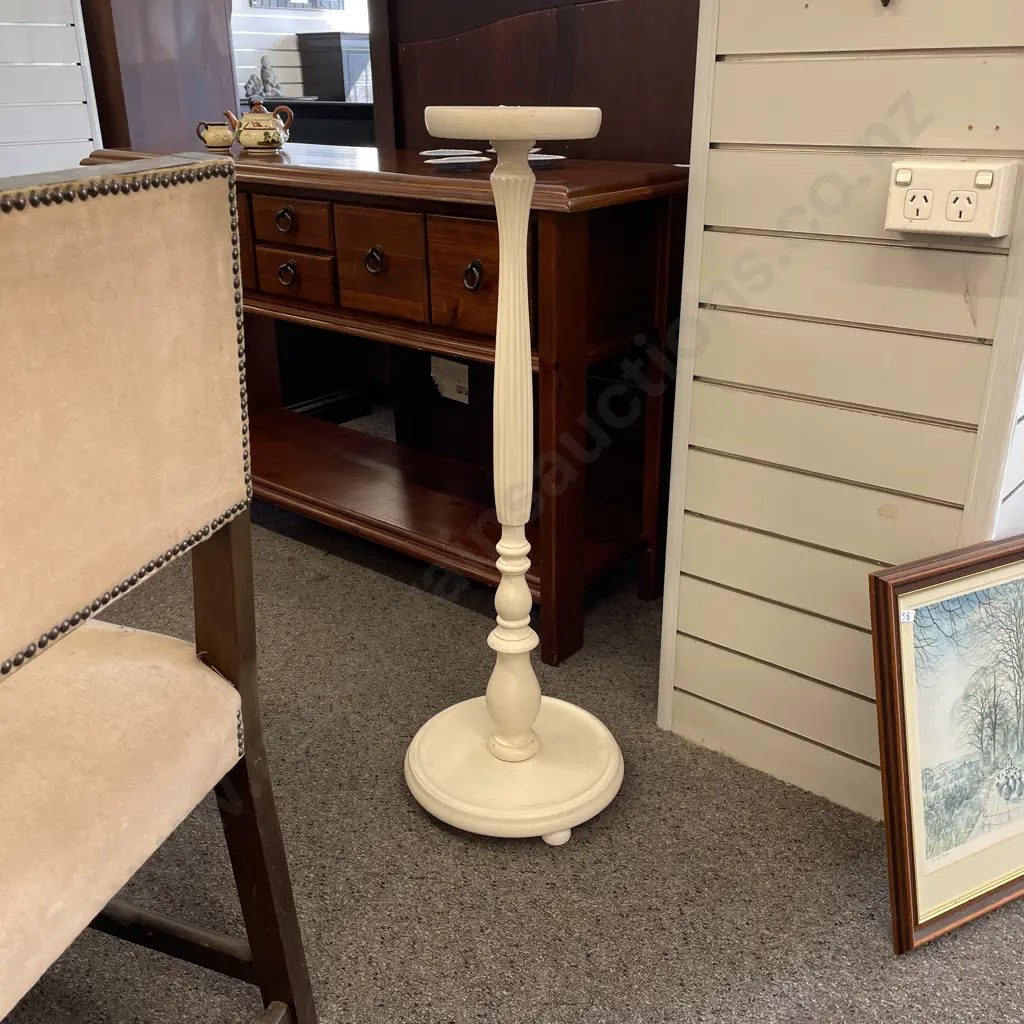White Painted Plant Stand H94cm Image 1++