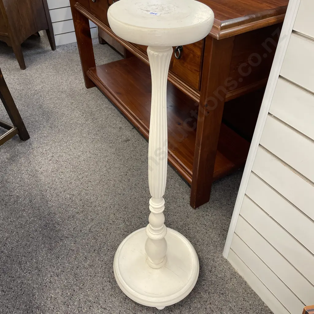 White Painted Plant Stand H94cm Image 1++