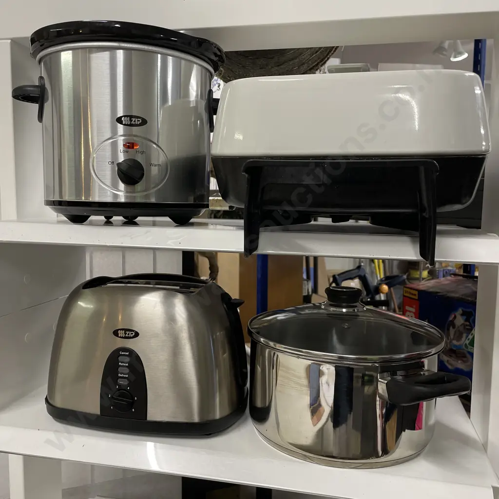 Large Pot, Zip Slow Cooker, Toaster and Sunbeam Frypan Image 1++