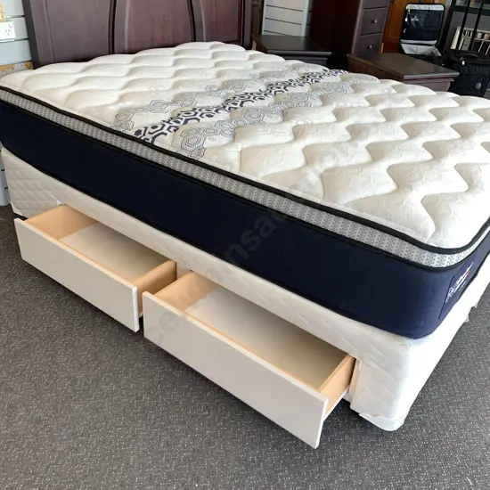 Sleepyhead Chiropractic HD Dominica Pillowtop Queen Size Bed, Split Base With 4 Drawer Storage