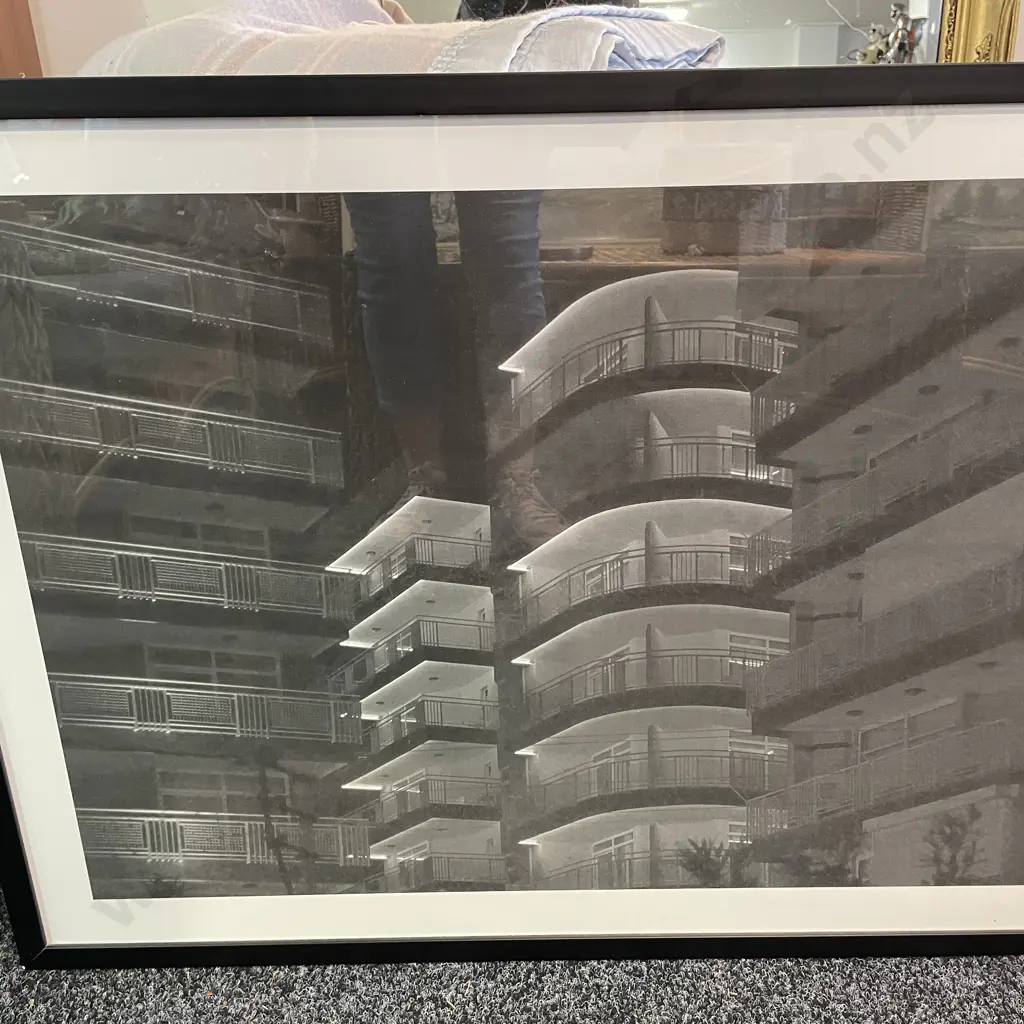 Pair Framed Bo Concept Black and White Photo Prints "City of Lights 1 and 2" 84 x 63cm- one unglazed Image 1++